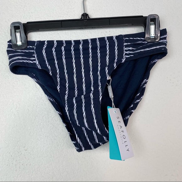 NWT Seafolly Coastline Pleated Side Bikini Bottoms - Picture 1 of 7